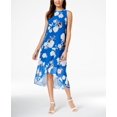 thumbnail image 1 of Alfani Petite Printed High Low Maxi Dress Blue Brush Floral 8P, 1 of 1