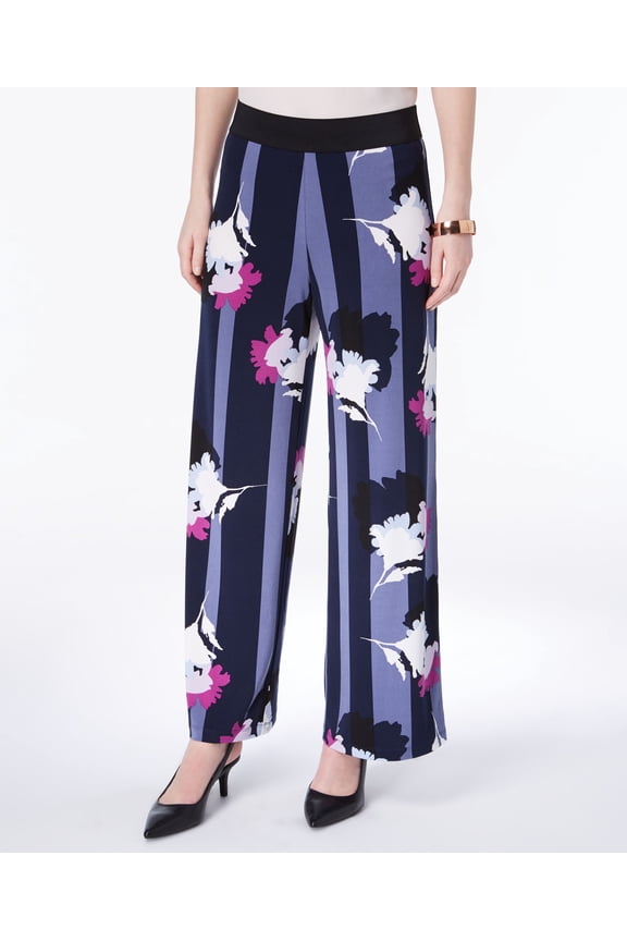 Petite Printed Palazzo Pants Block Buds PXS