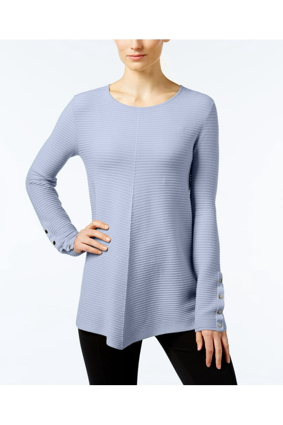 Petite Ribbed Swing Sweater Gentle Blue PXL
