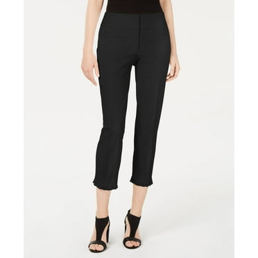 Alfani Petite Ruffle Hem Ankle Pants Deep Black 6P