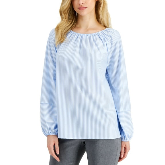 Alfani Petite Striped Convertible Top Slo Stripe Periwinkle PM