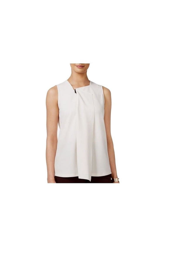 Petite Women's Draped Front Blouse, Pearled Ivory, SP