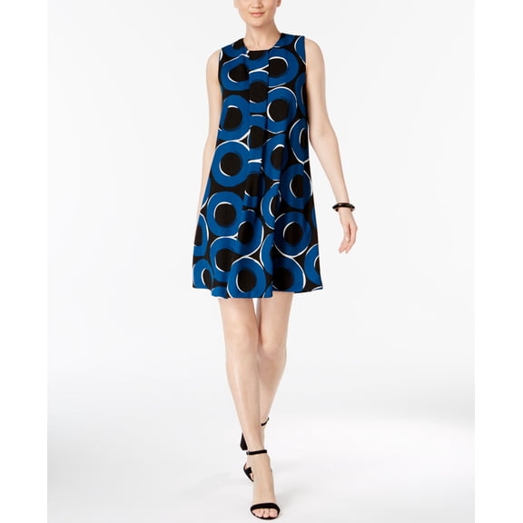 Alfani Pleat-Front A-Line Dress Womens dress MSRP $117 Blue 2