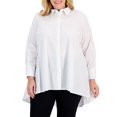 thumbnail image 1 of Alfani Plus Size Cotton High Low Tunic Bright White 3X, 1 of 1