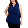 thumbnail image 1 of Alfani Plus Size Cross Front Top Teal Oasis 3X, 1 of 1