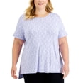 thumbnail image 1 of Alfani Plus Size Geometric Print Top Lilac Cloud 1X, 1 of 1