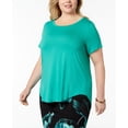 thumbnail image 1 of Alfani Plus Size High Low T-Shirt Green 2X, 1 of 3