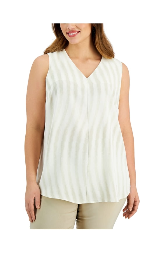 Plus Size High Low Tunic Oat Warm Wave 3X