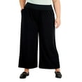thumbnail image 1 of Alfani Plus Size High Rise Wide Leg Pant Deep Black 2X, 1 of 1