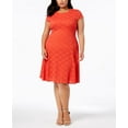 thumbnail image 1 of Alfani Plus Size Lace Fit Flare Dress Cerry Bliss 22 Plus, 1 of 1