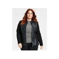 thumbnail image 1 of Alfani Plus Size Mixed Media Jacket Deep Black 0X, 1 of 1