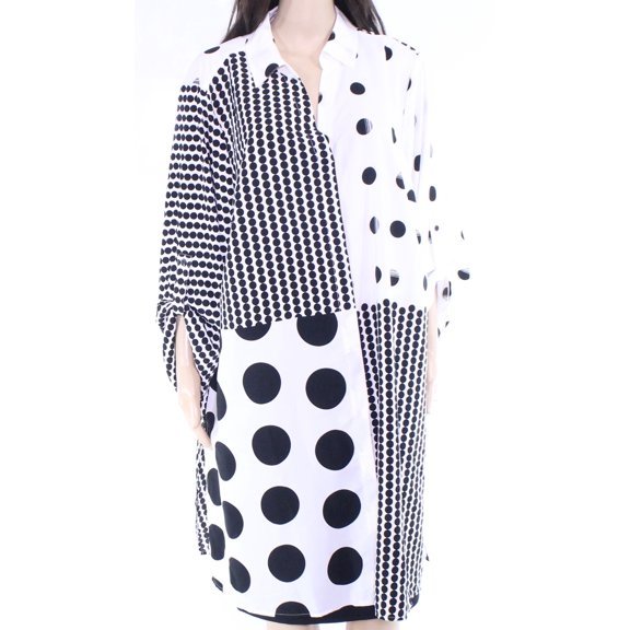 Alfani Plus Size Mixed Print Super Tunic Square Dance Dot 2X