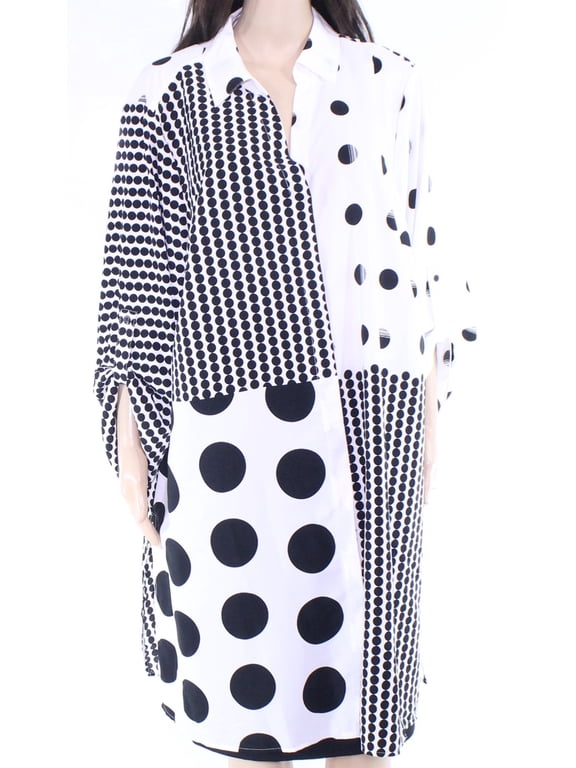Plus Size Mixed Print Super Tunic Square Dance Dot 2X