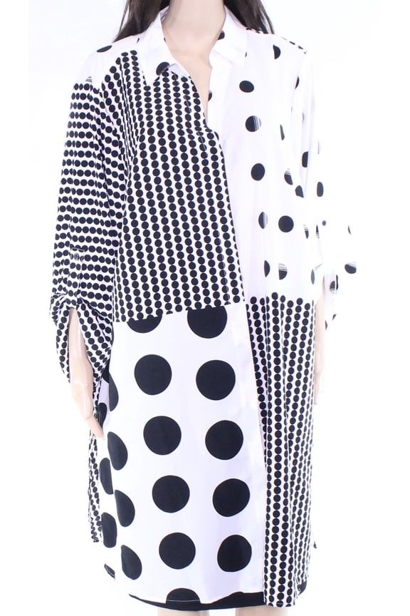 Plus Size Mixed Print Super Tunic Square Dance Dot 2X