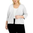 thumbnail image 1 of Alfani Plus Size Open Front Cardigan Bright White 1X, 1 of 1
