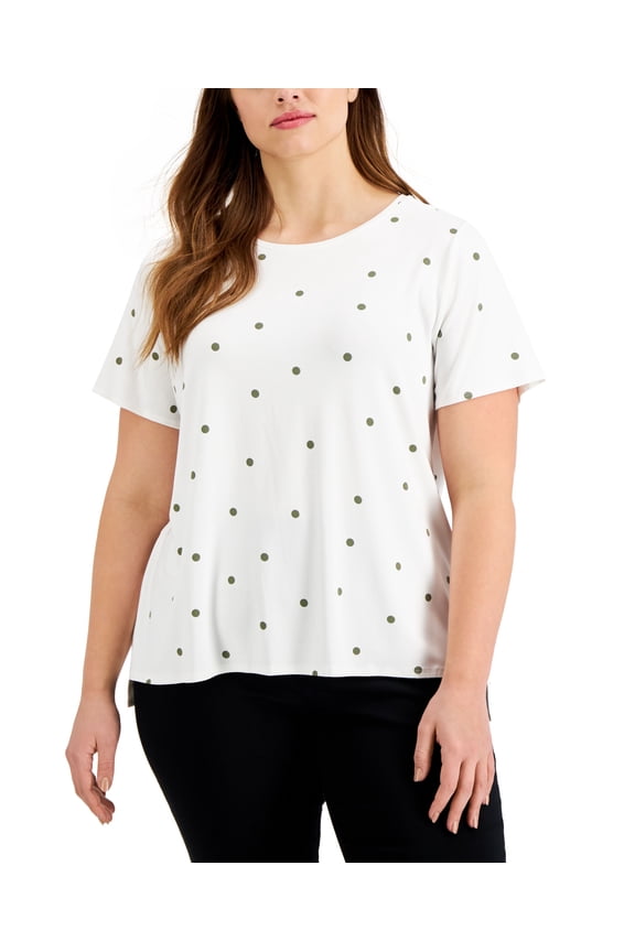 Plus Size Printed Crewneck T-Shirt Cali Lily 1X