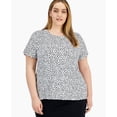 thumbnail image 1 of Alfani Plus Size Printed T-Shirt Calla Lily Cream 0X, 1 of 3