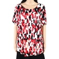 thumbnail image 1 of Alfani Plus Size Printed T-Shirt Red 3X, 1 of 2