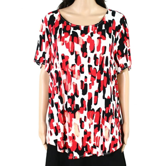 Alfani Plus Size Printed T-Shirt Red 3X