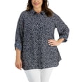 thumbnail image 1 of Alfani Plus Size Printed Utility Tunic Navy Contour Square 3X, 1 of 1