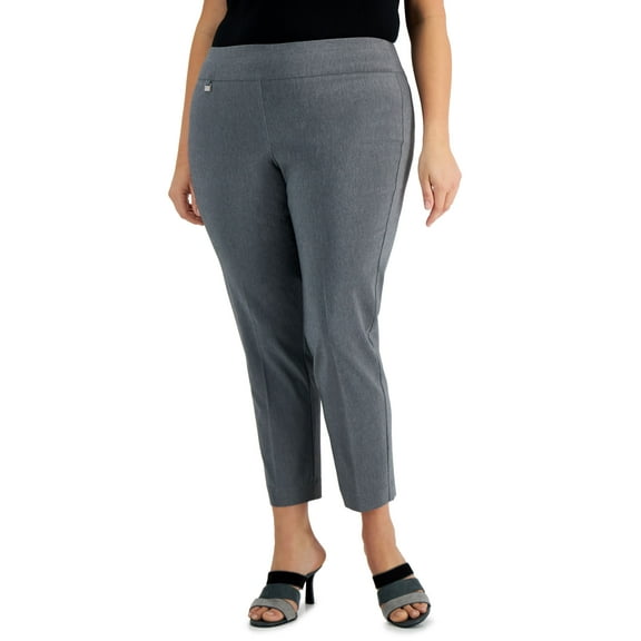 Alfani Plus Size Pull On Pants Light Grey Heather 24WP