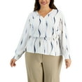 thumbnail image 1 of Alfani Plus Size Smocked Peplum Top Soft Swell 1X, 1 of 1