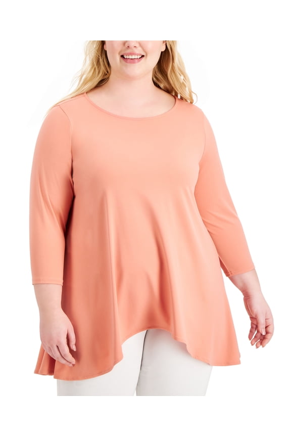 Plus Size Solid Swing Top Sunrise Co 2X