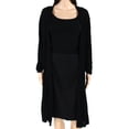 thumbnail image 1 of Alfani Plus Size Tiered Open Front Cardigan Black 1X, 1 of 2