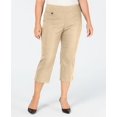 thumbnail image 1 of Alfani Plus Size Tummy Control Capri Pants Cream Beige 16W, 1 of 1