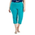 thumbnail image 1 of Alfani Plus Size Tummy Control Capri Pants Teal Oasis 24W, 1 of 1