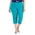 thumbnail image 1 of Alfani Plus Size Tummy Control Capri Pants Teal Oasis 28W, 1 of 1