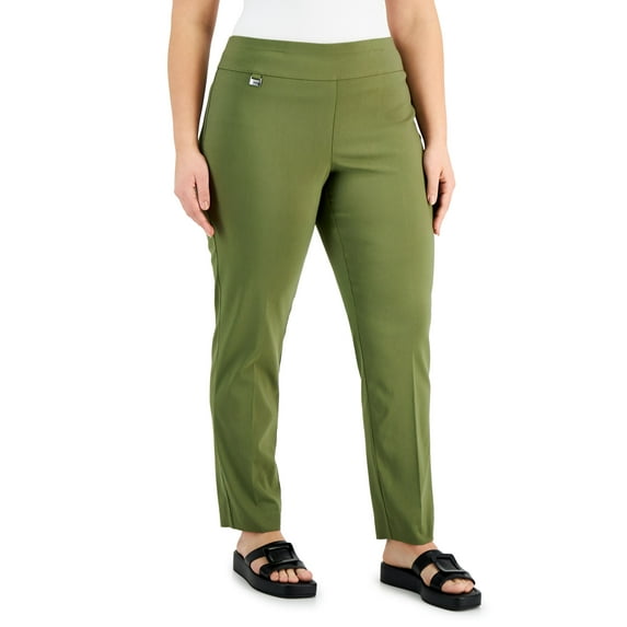 Alfani Plus Size Tummy-Control Pull-On Skinny Pants Burnt Olive 18W