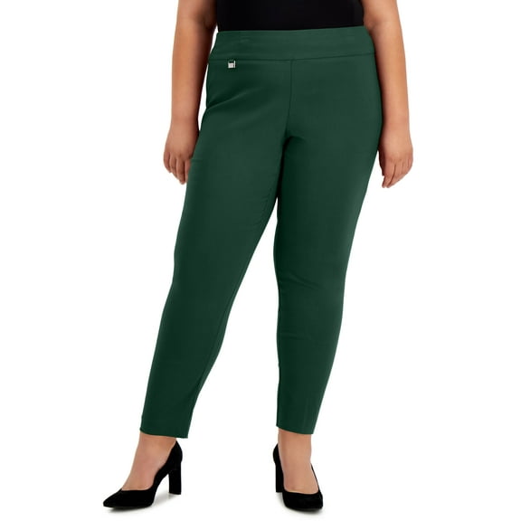 Alfani Plus Size Tummy Control Pull On Skinny Pants Cedar Balsam 24W