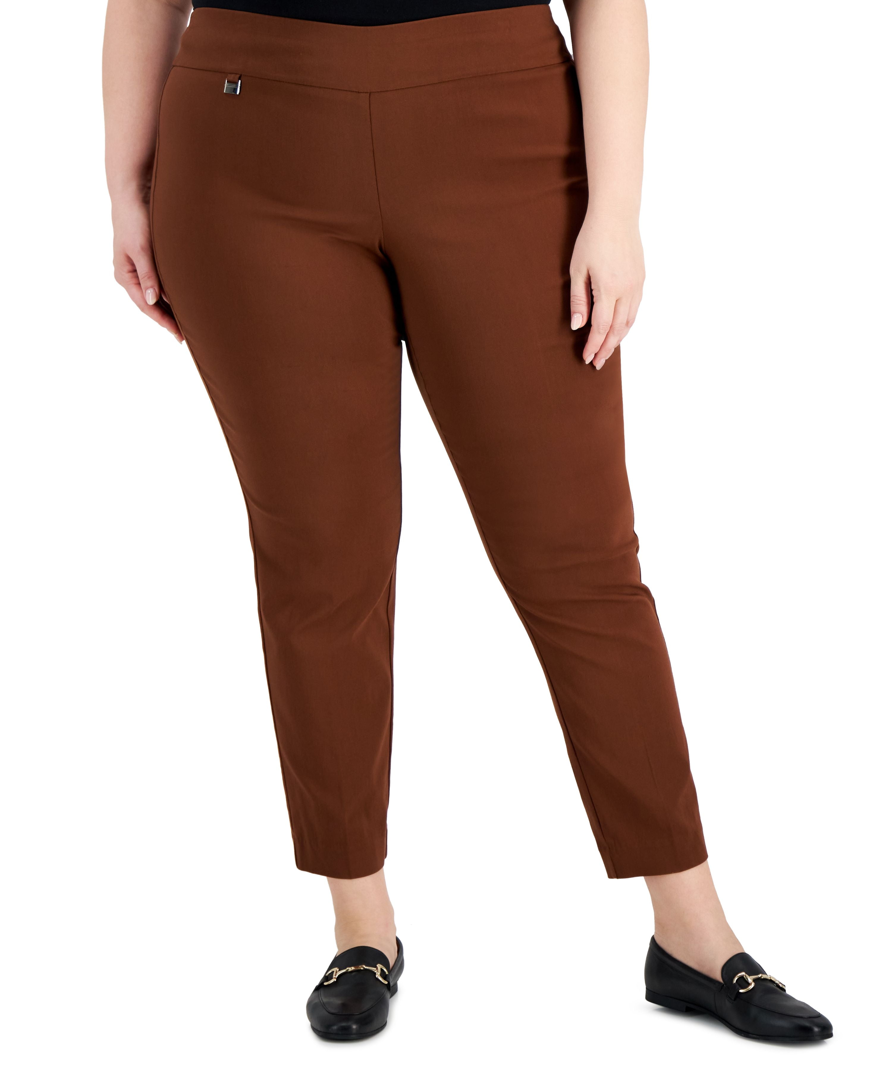 Alfani Womens Pintuck Tummy Control Trousers Black Size 4 Petite 1 main image 0