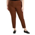 thumbnail image 1 of Alfani Plus Size Tummy Control Pull On Skinny Pants Moroccan Brown 28W, 1 of 1