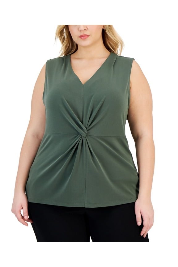 Plus Size Twisted Tank Top Lush Sage 2X