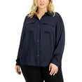 thumbnail image 1 of Alfani Plus Size Utility Blouse Navy 3X, 1 of 1