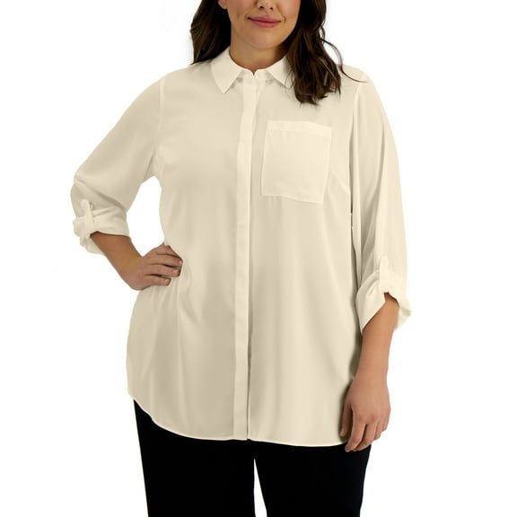 Alfani Plus Size Utility Tunic Fresh Almond 3X