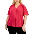 thumbnail image 1 of Alfani Plus Size V Neck Top Berry Haze 0X, 1 of 1