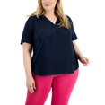 thumbnail image 1 of Alfani Plus Size V Neck Top Modern Navy 2X, 1 of 1