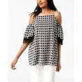 thumbnail image 1 of Alfani Printed Cold-Shoulder Top (Inverse Dots, L), 1 of 1