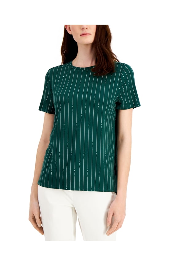 Printed Crewneck T-Shirt Rain Forest Green XL