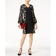 thumbnail image 1 of Alfani Printed Floral Bell Sleeve Dress Black Garden Bloom 4, 1 of 1
