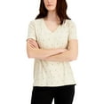 thumbnail image 1 of Alfani Printed V Neck T-Shirt Geo Oatmeal XL, 1 of 1
