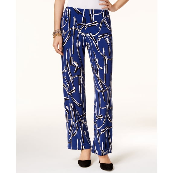 Alfani Printed Wide Leg Pants Andromeda Kinetic Curve XS