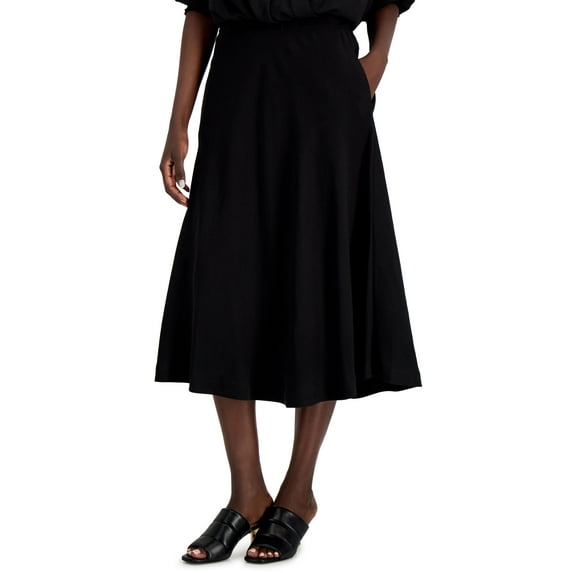 Alfani Pull On Midi Skirt Deep Black 14