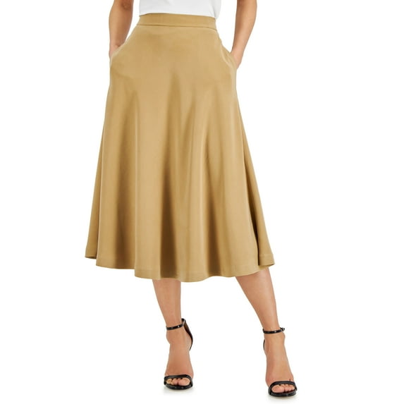 Alfani Pull On Midi Skirt Water Camel 10