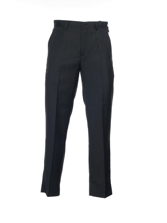 Red 'The Derek' Men's Heather Flat Front Dress Pants (34x34, Gray)
