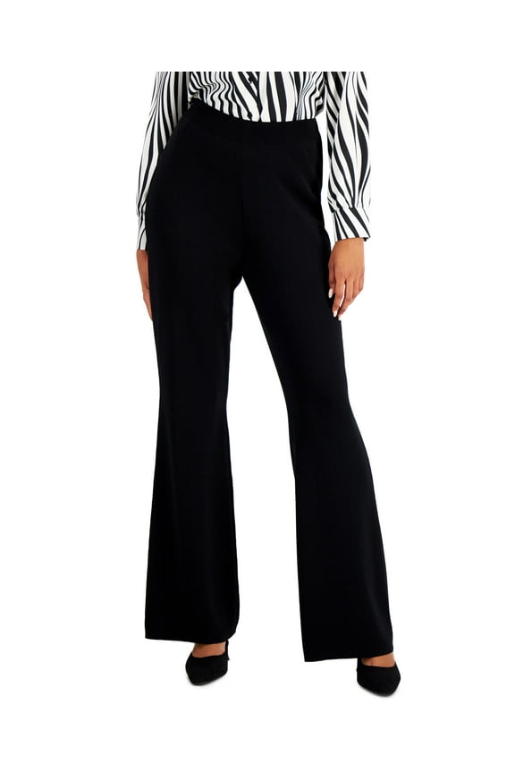 Ribbed Sweater Pants Deep Black L