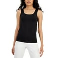 thumbnail image 1 of Alfani Seamless Scoop Neck Tank Top Deep Black XS, 1 of 1